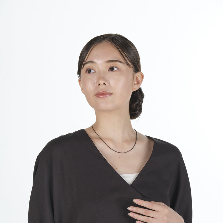 TITANIUM SLIM FLAT LINK CHAIN NECKLACE BLACK IP