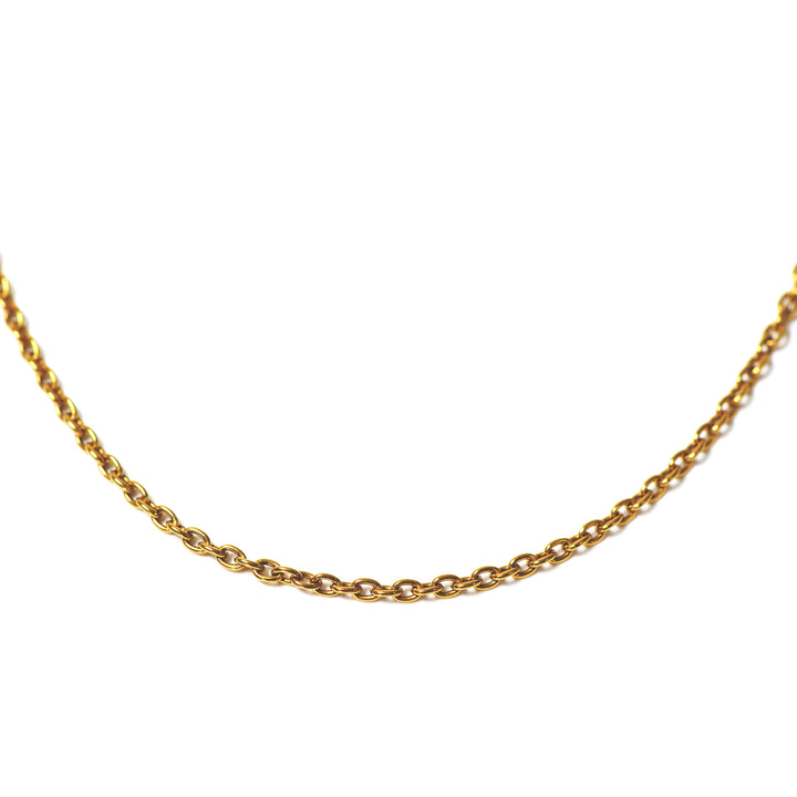 TITANIUM SLIM LINK CHAIN NECKLACE GOLD IP