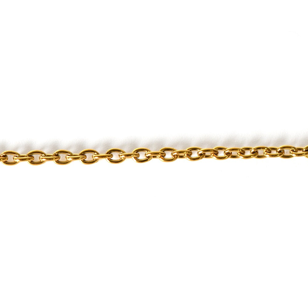 TITANIUM SLIM LINK CHAIN NECKLACE GOLD IP