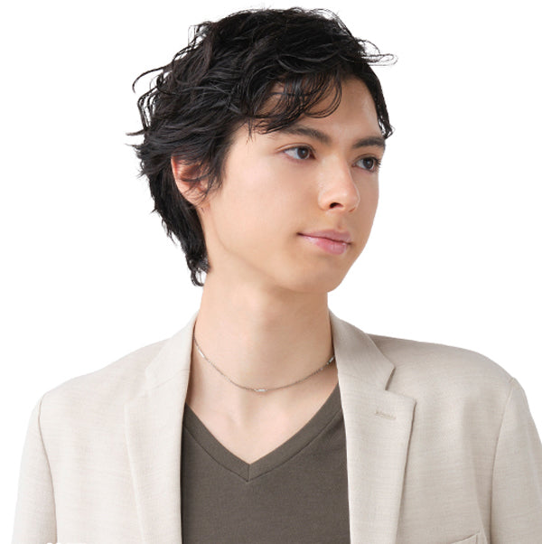 Titanium Slim Chain Necklace Station