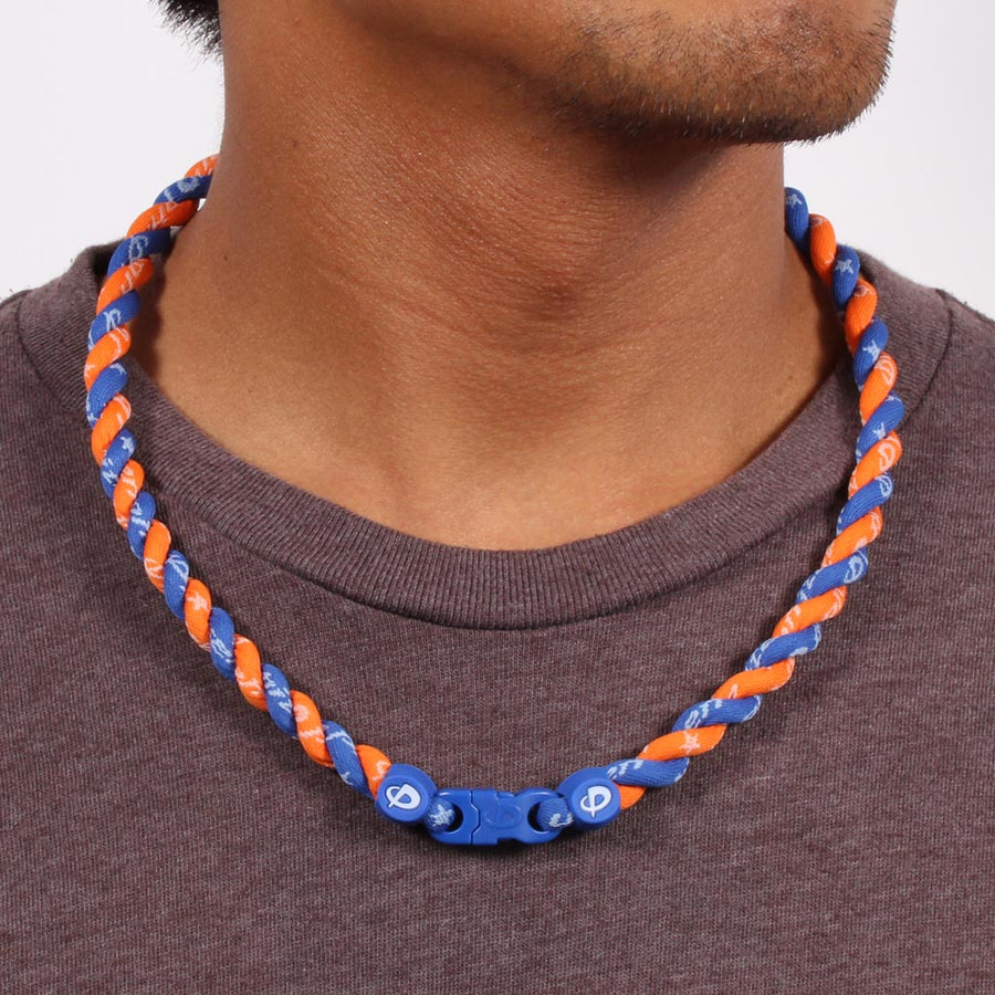 NEW 20" Twist Titanium Sport Necklace White Orange Grey Gray